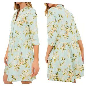 Tuckernuck Aqua Watercolor Royal Shirt Dress Size M NWT